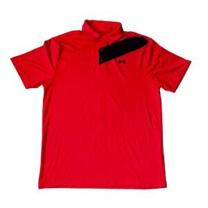 Under Armour Men's LG Heatgear Red And Black The Playoff Polo Shirt